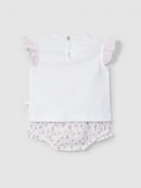 Two-piece set floral plumeti and embroidery