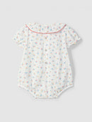 Floral print shortie with ruffled collar