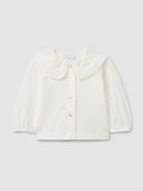 Piquet Longsleeve W/ Collar (0011-Off-Whi)