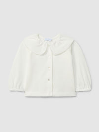 Piquet Longsleeve W/ Collar (0011-Off-Whi)