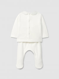 2 Pieces Babysuit W/ Smokes Embroi (0088-Lgt Grey)