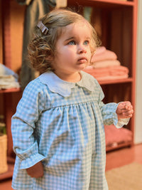 Dress W/Embroidered Collar (0029-Blue)