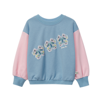 Butterfly Puff Print Oversized Sweatshirt
