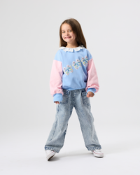 Butterfly Puff Print Oversized Sweatshirt