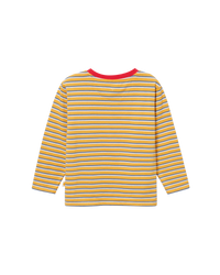 Crew Neck Yellow Stripe Top