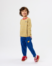 Crew Neck Yellow Stripe Top