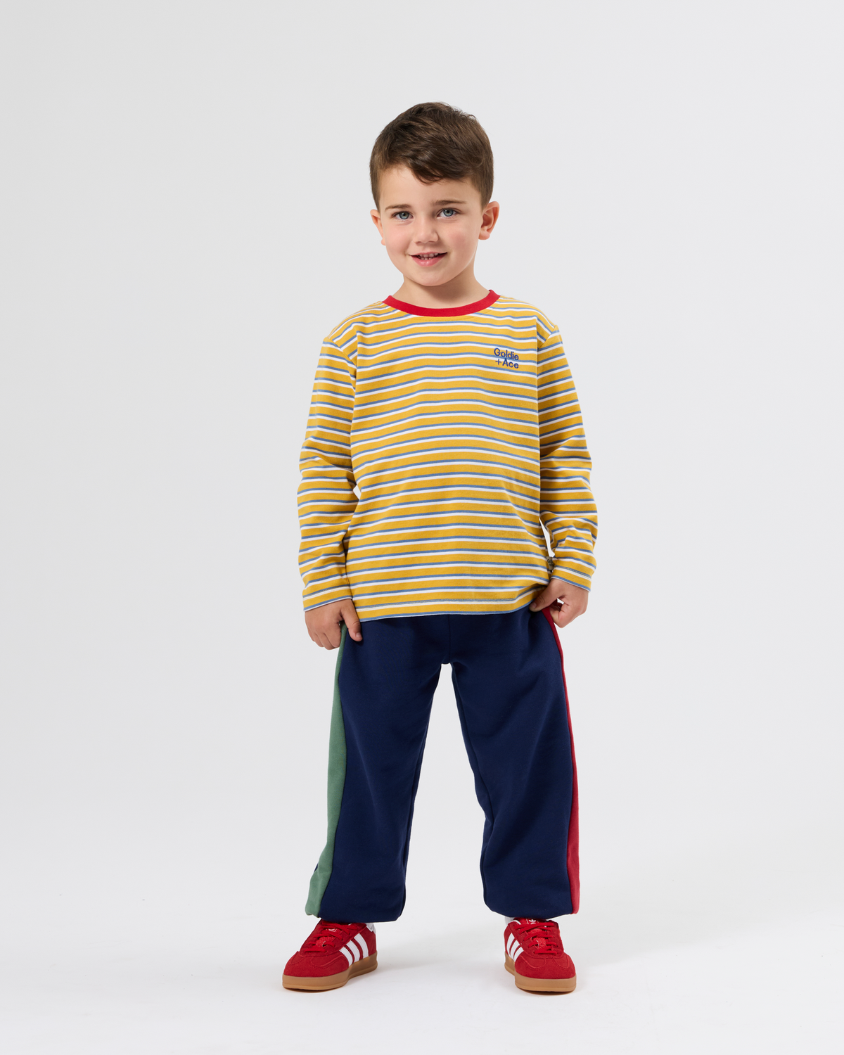 Crew Neck Yellow Stripe Top