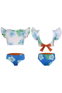 DAYANA BIKINI - HIBISCUS AZUL ARENA Reversible Bottoms