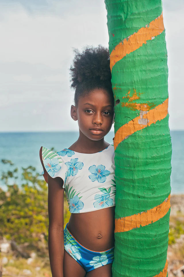 DAYANA BIKINI - HIBISCUS AZUL ARENA Reversible Bottoms