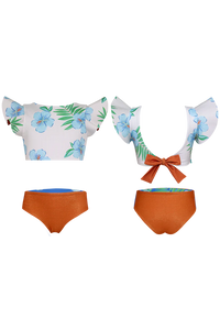 DAYANA BIKINI - HIBISCUS AZUL ARENA Reversible Bottoms