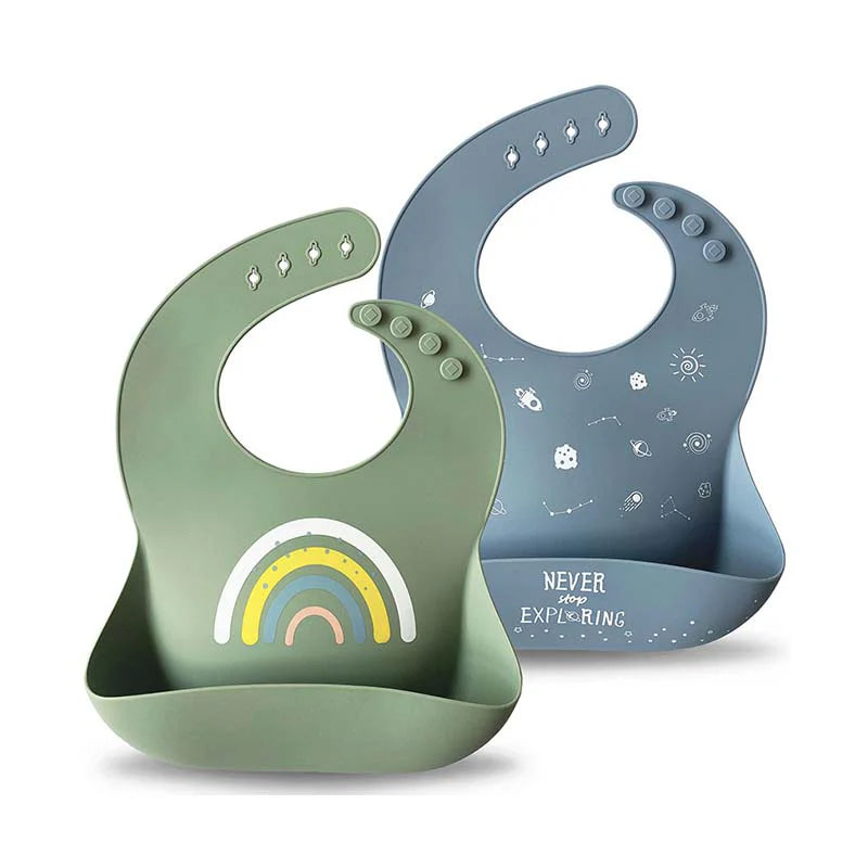 Silicone Baby Bib (Sage/Tradewinds)