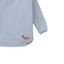 Baby Teo Jersey Bib-Style Tee with Dachshund Embroidery  (Blue)