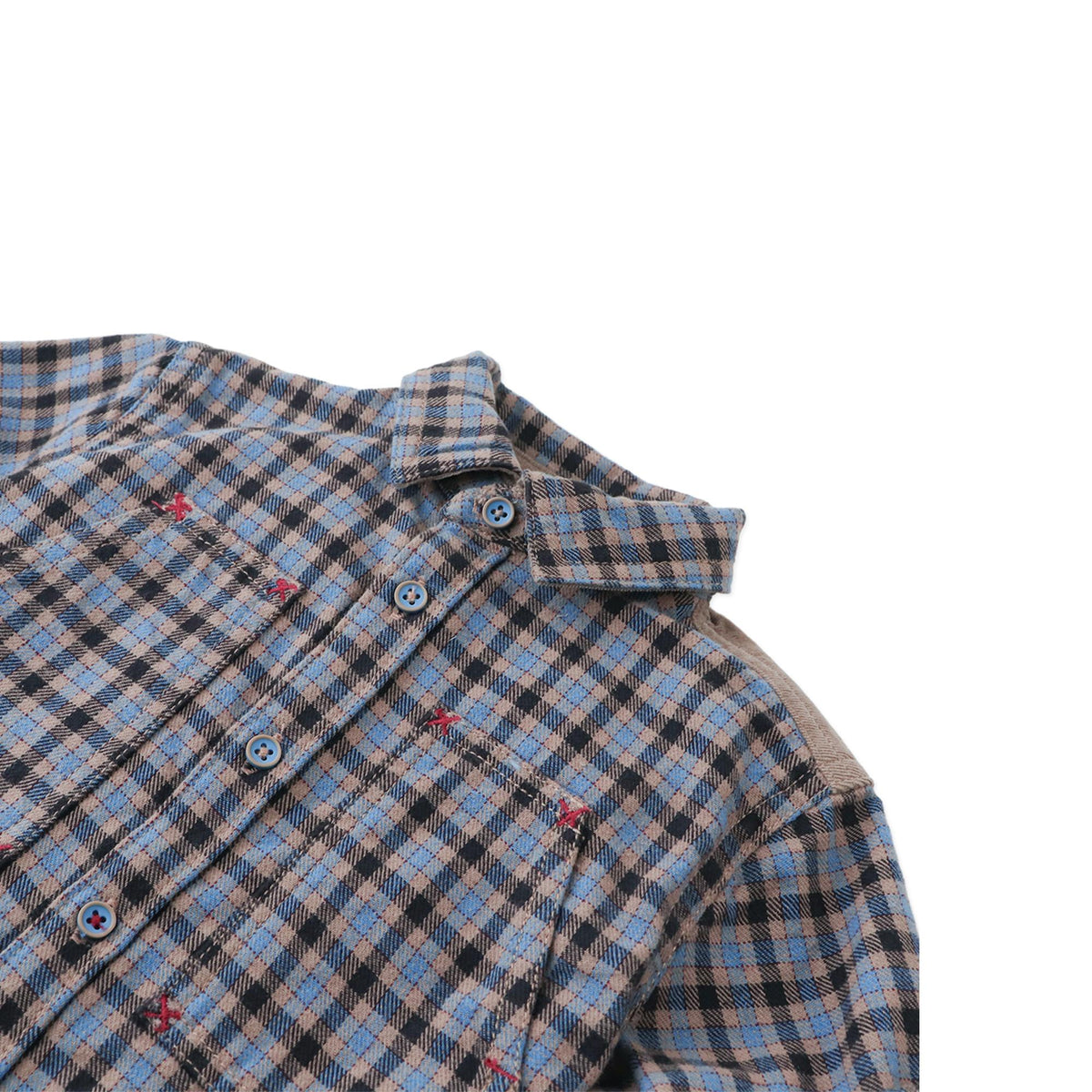 Baby Zeno Checkered Woven Workshirt with Fine Corduroy Combination (Multi)