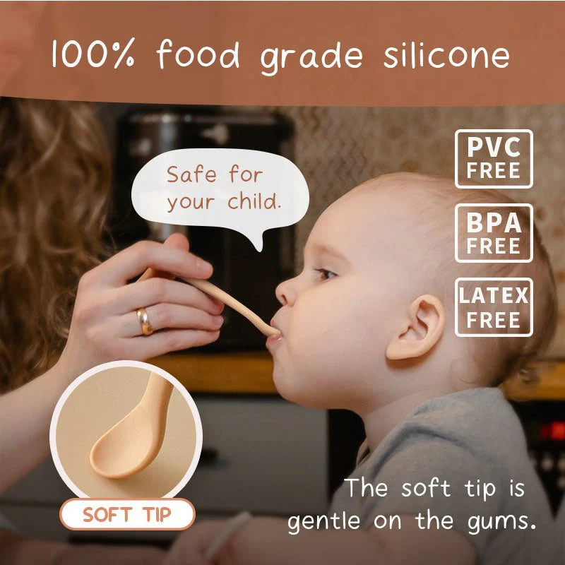 "Silicone Feeding Spoon (Grey/Warm Taupe/Ether/Sage)"