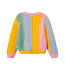 Pastel Colour Block Cable Knit Sweater