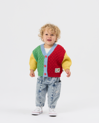 Primary Colour Block Cardigan