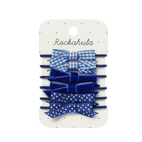 School Bow Pony Set Blue