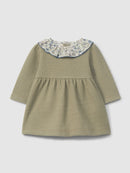 Dress W/ Ruffle Collar (0025-Khaki)