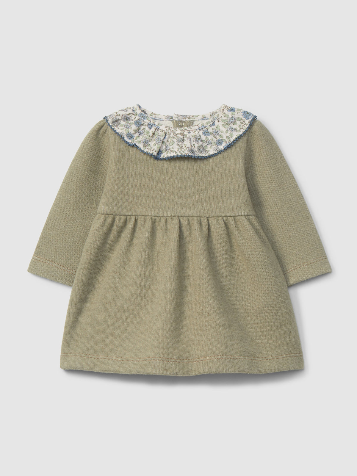 Dress W/ Ruffle Collar (0025-Khaki)