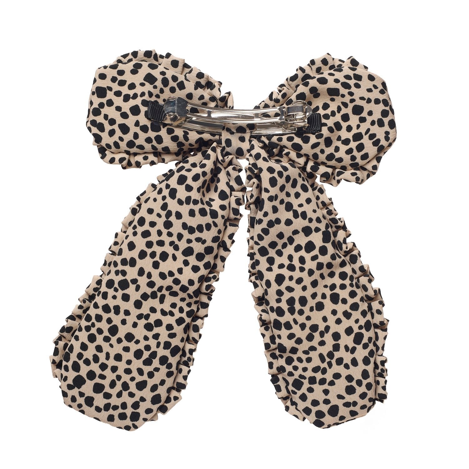 Leopard Love Frilly Bow Clip