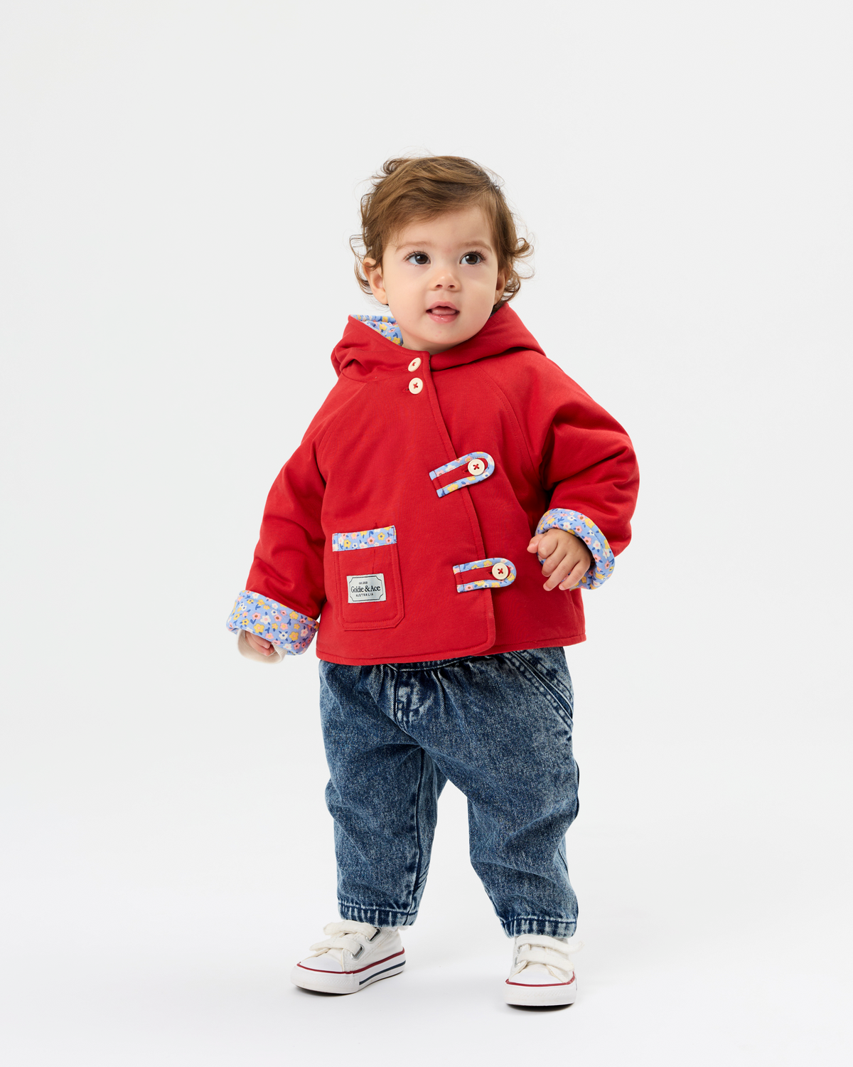Posy Patch Red Duffle Jacket