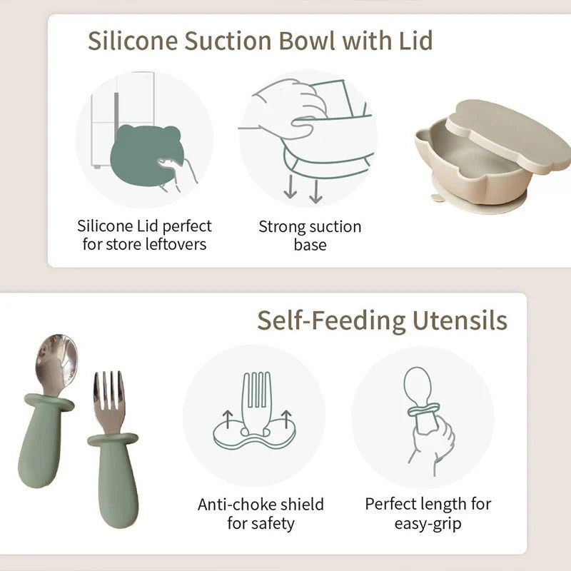 Baby Suction Bowl Set (Sage)