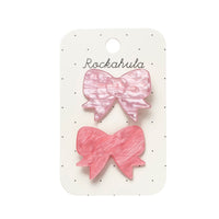 Pretty in Pink Acetate Bow Clips