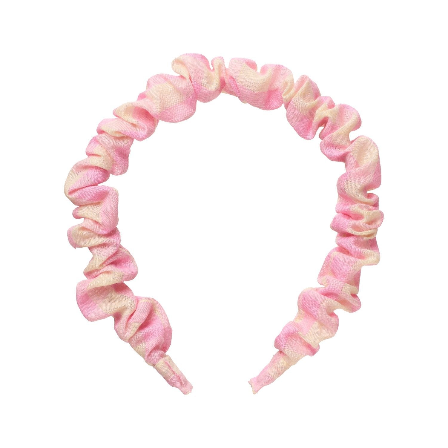 Pink Gingham Ruffle Headband