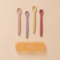"Silicone Feeding Spoon (Raspberry/Pale Mauve/Daffodil/Blush)"