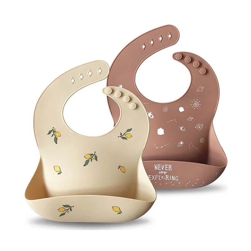 Silicone Baby Bib (Shifting Sand/Burlwood)