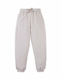 Alessio French Terry Joggers with Embroidery on Back Pocket (Beige)