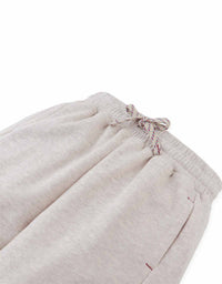 Alessio French Terry Joggers with Embroidery on Back Pocket (Beige)