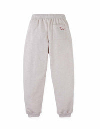 Alessio French Terry Joggers with Embroidery on Back Pocket (Beige)