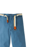 Edward Regular Straight Twill Pants with Striped Canvas Belt