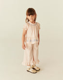 BLOUSE W. SMOCK W. EMB. DUSTY ROSE