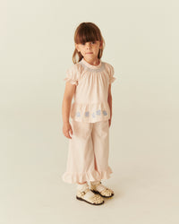 BLOUSE W. SMOCK W. EMB. DUSTY ROSE