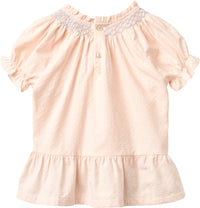 BLOUSE W. SMOCK W. EMB. DUSTY ROSE