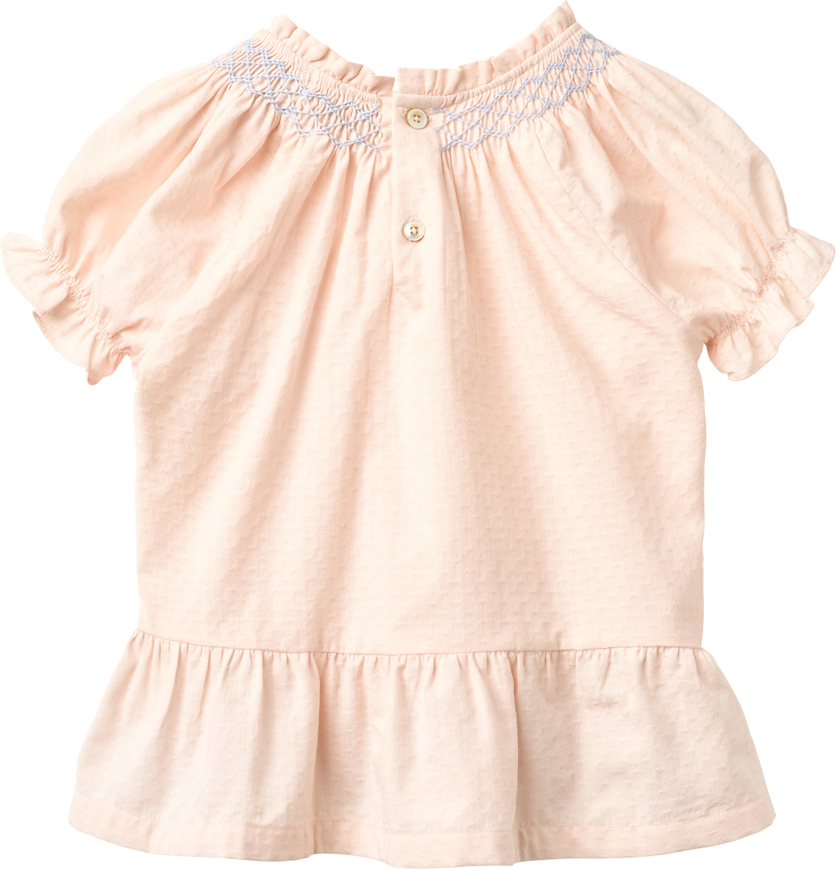 BLOUSE W. SMOCK W. EMB. DUSTY ROSE