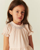 BLOUSE W. SMOCK W. EMB. DUSTY ROSE