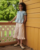 BLOUSE W. SMOCK W. EMB LT BLUE