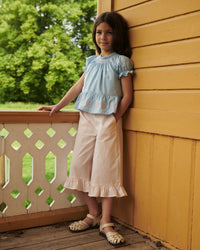 BLOUSE W. SMOCK W. EMB LT BLUE