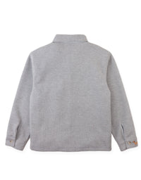 Alessandro Waffle Knit Shirt with Embroidered Cuff  (Gray)