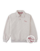 Stefano French Terry Polo Pullover with Chest Dachshund Embroidery (Beige)