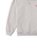 Stefano French Terry Polo Pullover with Chest Dachshund Embroidery (Beige)