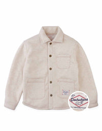 Kenneth Bonded Piqué Shirt Jacket with Embroidery (Beige)
