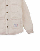 Kenneth Bonded Piqué Shirt Jacket with Embroidery (Beige)