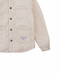 Kenneth Bonded Piqué Shirt Jacket with Embroidery (Beige)