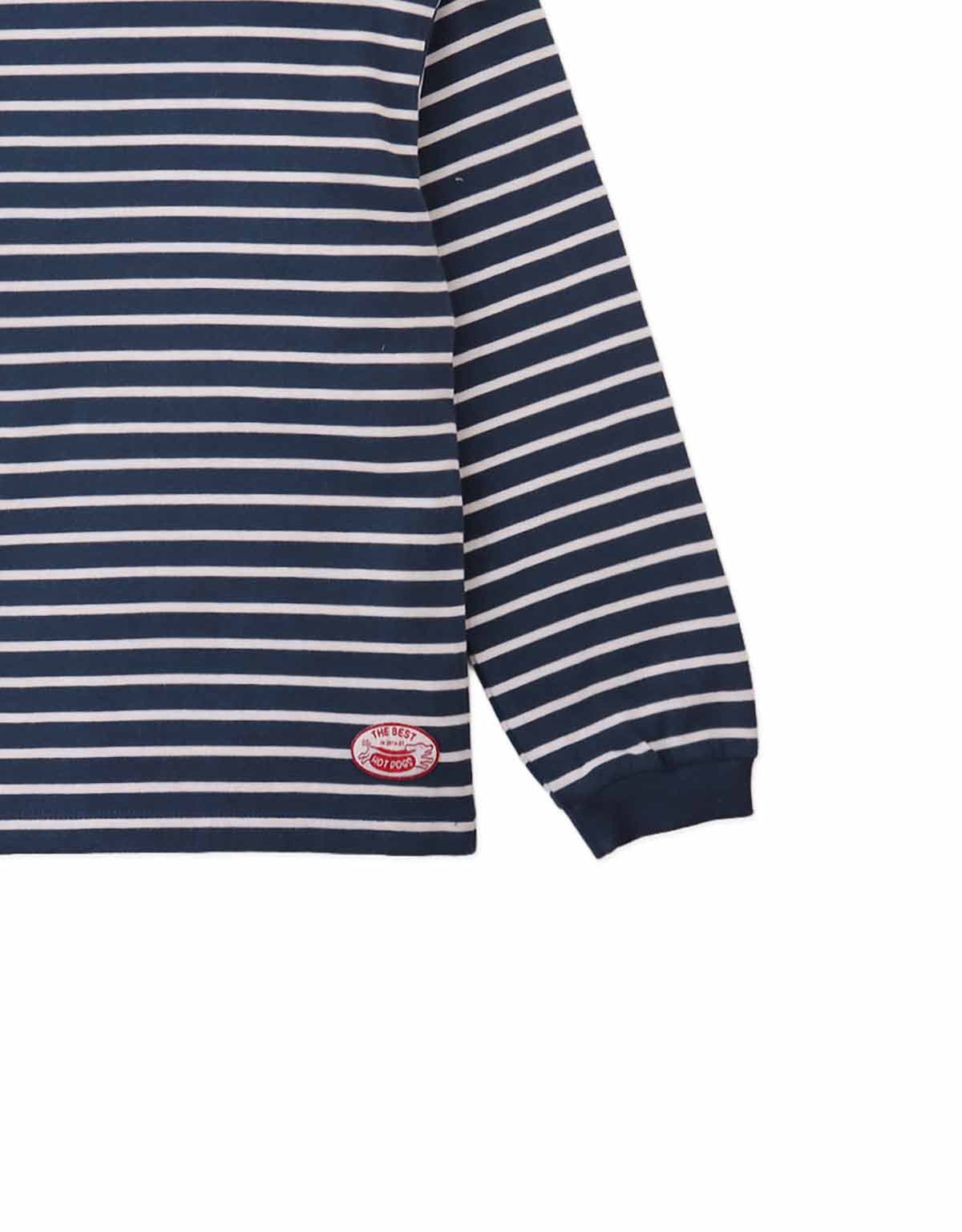 Seth Striped Boat-Neck Tee (Blue)