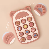 Patterned Silicone Phone Press Toy (Blush Cloud)
