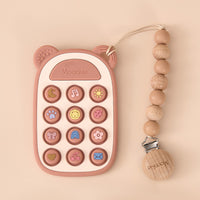 Patterned Silicone Phone Press Toy (Blush Cloud)